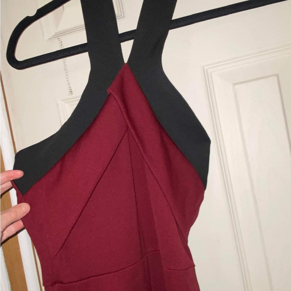 Elegant Burgundy and Black Dress